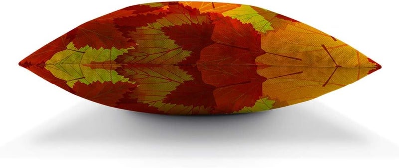 Moslion Maple Leaf Pillows Fall Throw Pillow Cover Autumn Leaves Maple Tree Pillow Case 18x18 Inch Cotton Linen Canvas Square Cushion Decorative Cover Happy Father's Day for Sofa Bedroom Orange - Image 5